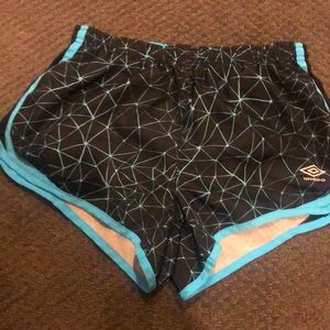 Blue and black shorts